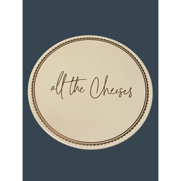Creative Brands Slant Collections Ceramic Cheese Board 10" Round All The Cheeses - Picture 1 of 8